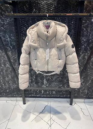 Moncler женская куртка короткая черная беж розовая монклер