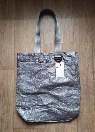 Nike ispa waterproof silver tote bag lightweight шопер сумка-рюкзак новий оригінал