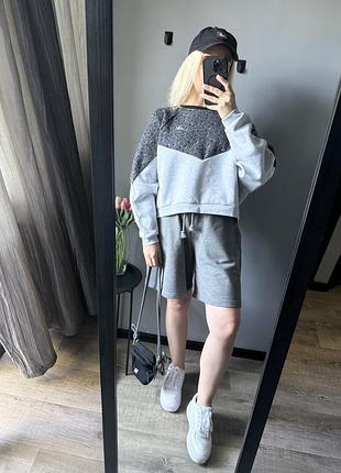 Світшот/обʼємний світшот/сірий світшот/леопардовий світшот