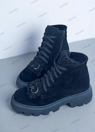 36-41 рр ботинки деми/зима натуральная кожа/замша черный, коричневый