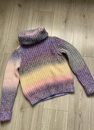 Гарний светр вʼязаний різнокольоровий хс 6-8