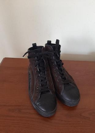 Кожаные высокие кроссовки, кеды hogan rebel
