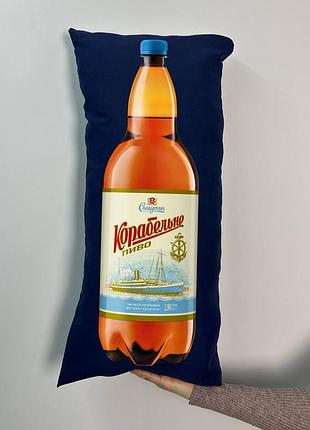 Подушка с принтом габардиновая славу корабельного 2л, синяя 35х75 (382)