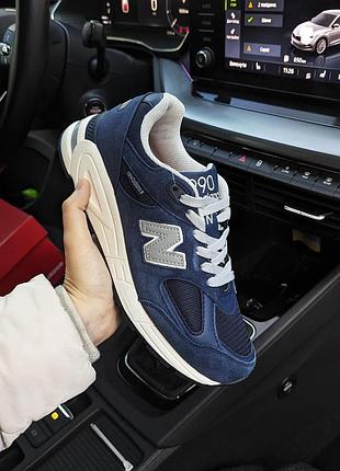 Мужские кроссовки new balance 990 синие