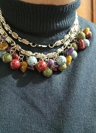 Ожерелье western germani колье с разноцветными бусинами и сердцами