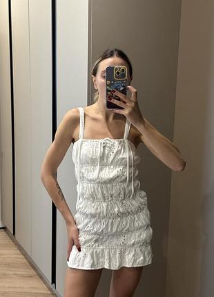 Платье сарафан женское белое мини