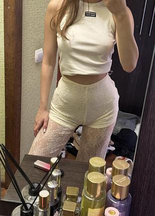 Штани з мереживом