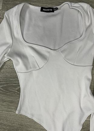 Біле боді в рубчик хс-с розмір