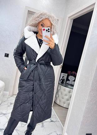 Пальто зима капюшон