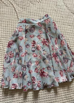 Цветочная шифоновая юбка