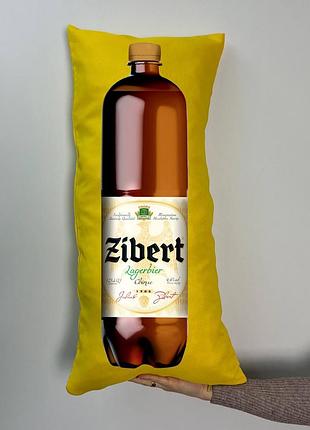 Подушка с принтом габардиновая извращает светлое 1.25 л, желтая 35х75 (395)