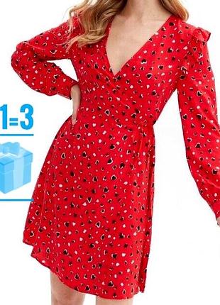 🥰 нова! міні сукня на запах в сердечки new look