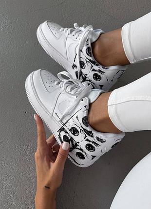 Кроссовки nike air force 1 low white supreme comme des garcons кожаные демисезонные