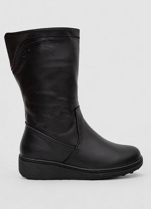 Сапоги женские зимние на меху, цвет черный