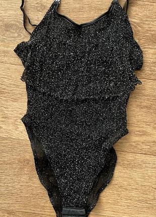 Жіноче прозоре боді з люрексу розмір м
