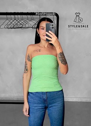Салатовый модный топ средний