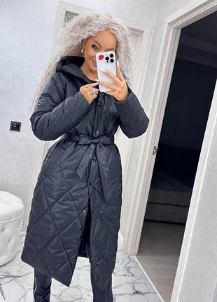 Пальто стьобане зима