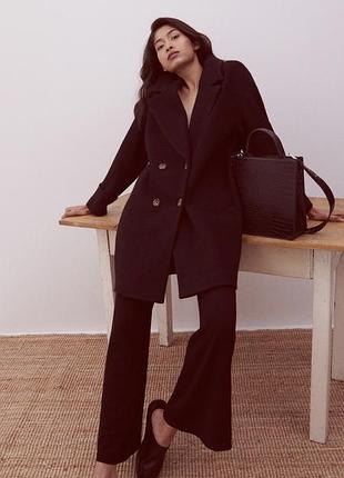 Пальто нове жіноче, демісезонне, до коліна, reserved, з шерсті, m розмір, чорне.