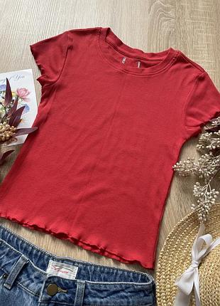 Топ футболка вкорочена в рубчик