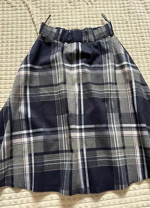Юбка теплая в клетку