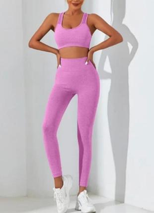 Спортивний костюм для фітнесу топ майка лосіни легінси леггинсы xs/s