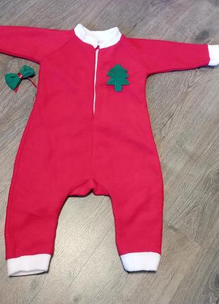 Новогодний человечек для ребенка костюм на новый год флисовый теплый