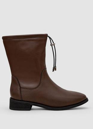 Чоботи жіночі демісезонні утеплені, колір коричневий