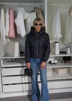 Жіноча повсякденна класична тепла куртка тканина плащівка з наповнювачем лебедячий еко пух щільність 250