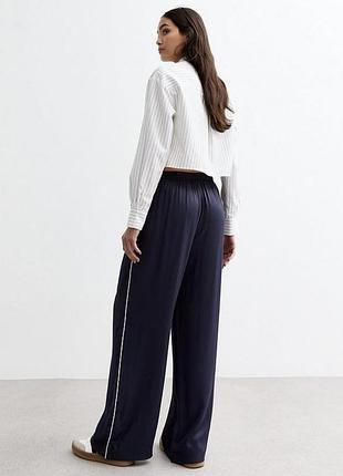 Шикарные сатиновые брюки штаны широкие палаццо с лампасом!!!