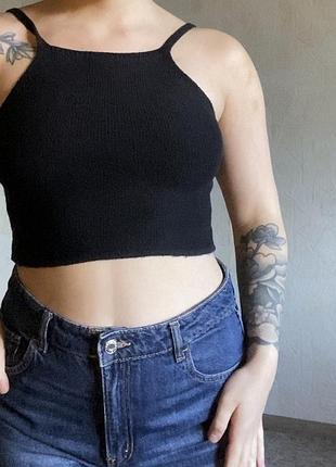 Вʼязаний вкорочений літній топ, pull and bear