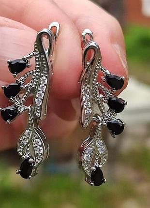 Серьги-конвалия серебристая