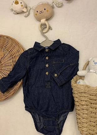 Джинсове боді сорочка