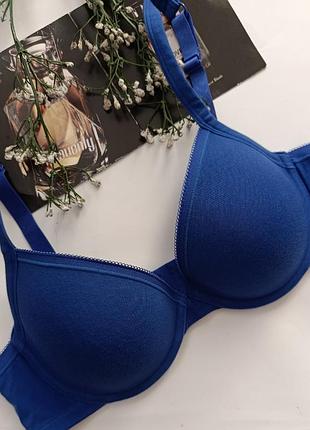 Бюстгальтер базовий синій бюст котоновий ліф jolinesse 38c 85c 80d