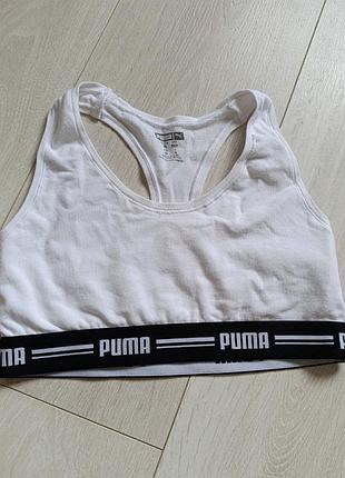 Білий топ спортивний базовий топік котоновий puma xs s 65c 65d 70a 70b 70c