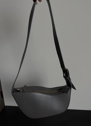 Сіра шкіряна сумка бренду kozhuhar