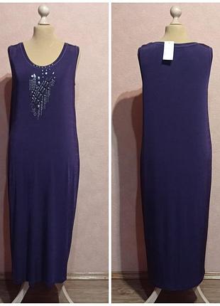 Лаконичное трикотажное платье с пайетками, 92% вискоза , selеction (дания).