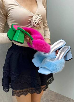 Босоніжки жіночі з натуральною норкою