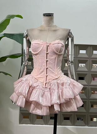 Коктейльное кружевное цветочное вечернее в пол макси платье old money шелковое мини платье с корсетом с открытыми плечами с открытой спиной