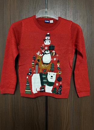 Новорічний різдвяний светр 110/116 lupilu
