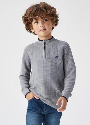 Модная серая теплая толстовка школьный в школу свитер мирер джемпер классическая кофта пайта matalan для мальчика 7 лет как новый