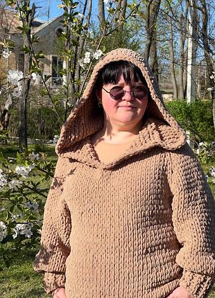 Худи ручной работы из плюшевой пряжи 💫 ▪️ нежная и бархатистая на ощупь ▪️ лёгкая, но при этом тёплая ▪️ идеально для прогулок и уютных вечеров