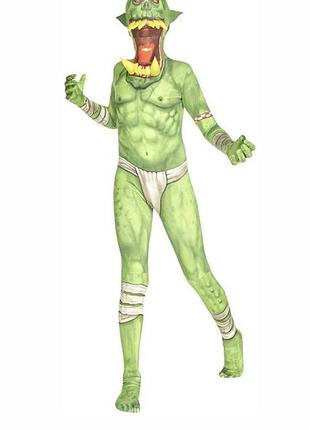 Зентай вторая кожа друга шкіра зомби монстр зелёный орк зомбі карнавальний костюм