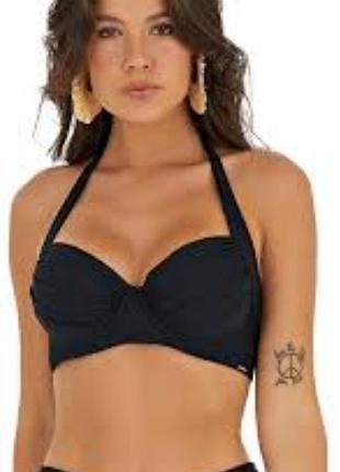 Красивый черный  раздельный базовый купальник  батал,54-56 размер, f&f.