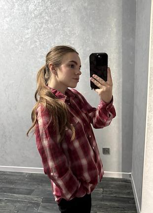 Сорочка в клітку червона