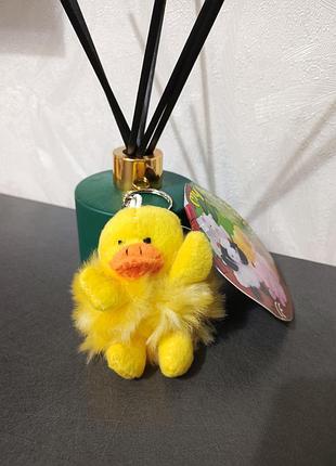 Желтый утенок брелок мягкая игрушка на кольце 9,5 см
