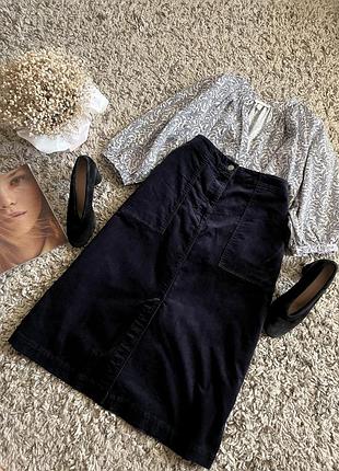 Вільветова спідниця міді