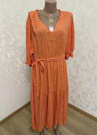 Віскозна яскрава  сукня в крапинку великий розмір