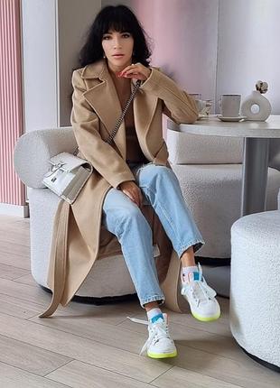 Пальто zara h&m бежевого цвета