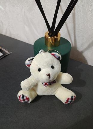 Брелок мишка бежевый мягкая игрушка на кольце 9 см