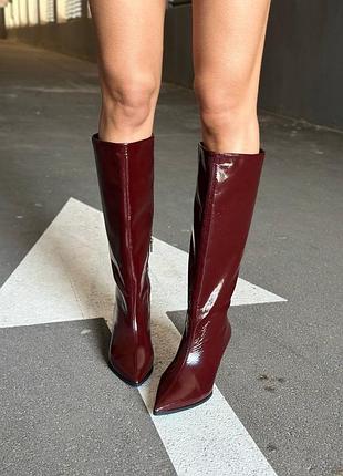 Сапоги демисезонные лаковые